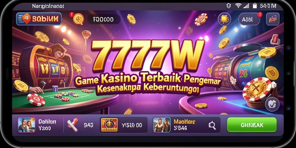 Screenshot utama 7777W menampilkan pengalaman bermain yang menarik dalam game Kasino.