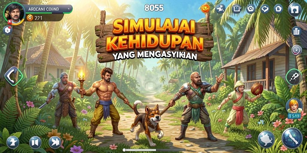 Gameplay dinamis dan interaktif dalam 8055.