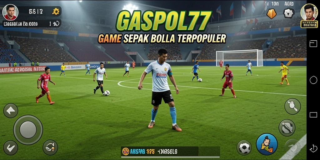 Tampilan gameplay GASPOL77 yang mendebarkan dengan aksi sepak bola seru.