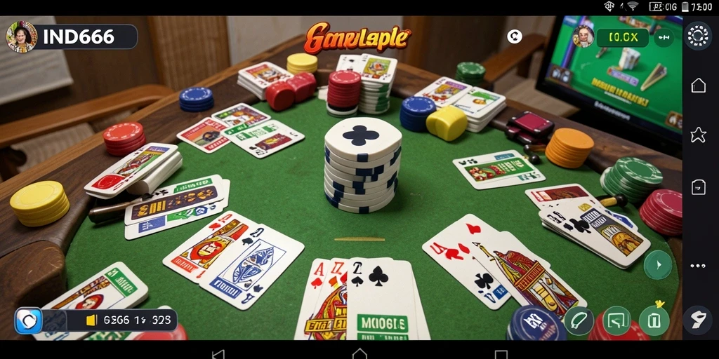 Tampilan menarik gameplay Gaple IND666 yang seru.