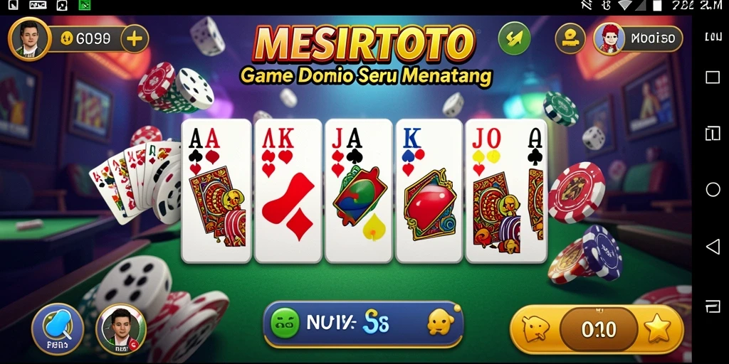 Tampilan gameplay seru dari permainan Domino MESIRTOTO.