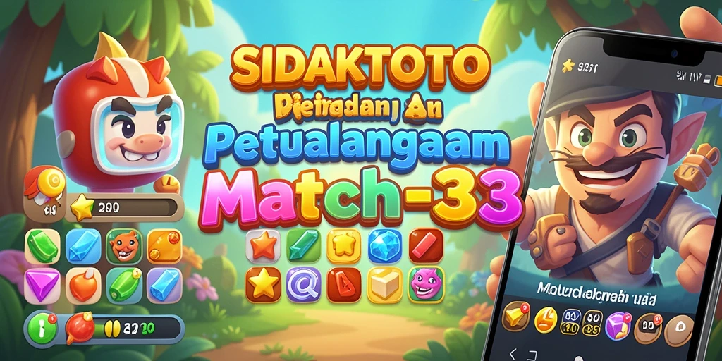 Screenshot gameplay SIDAKTOTO menampilkan tantangan Match-3 yang seru.