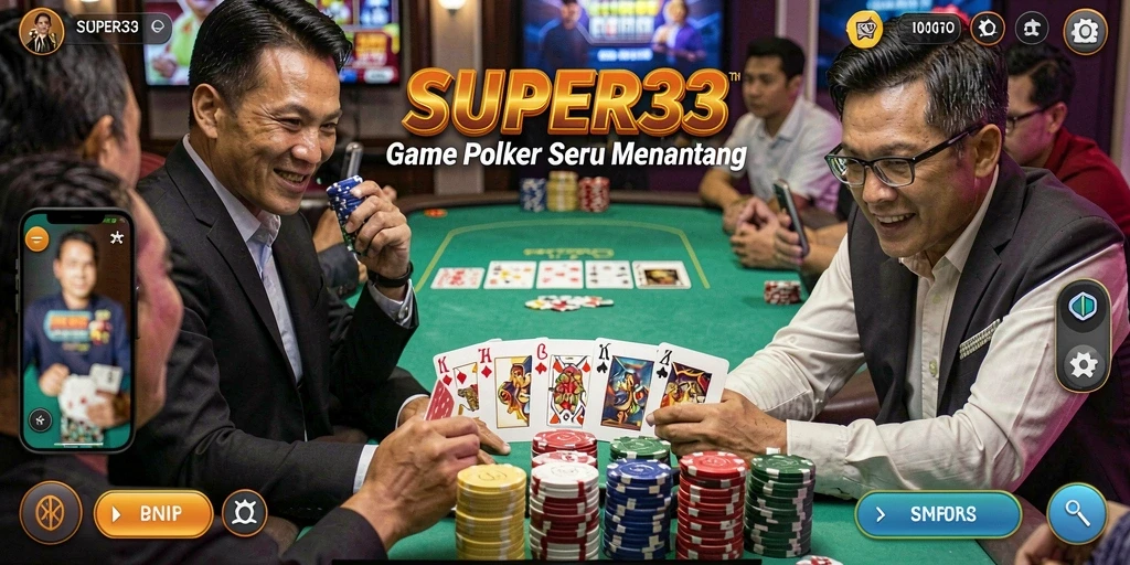 Gameplay SUPER33 yang seru dan kompetitif dalam dunia Poker.
