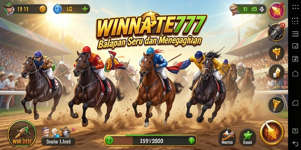 Tangkapan layar utama WINRATE777 menampilkan aksi balapan cepat dan mobil yang memukau.